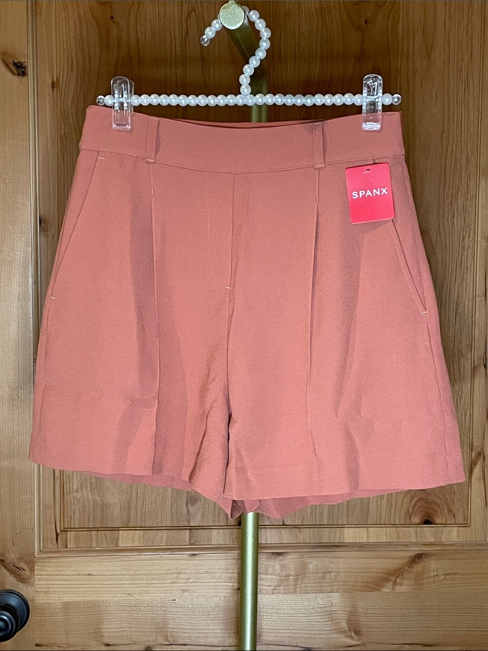 SPANX Crepe Trousers Shorts, 6” Color Sedona Size S NWT